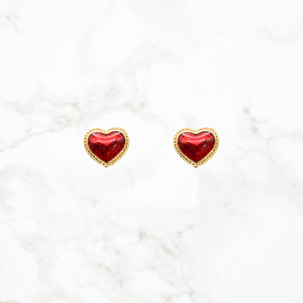 Pop Heart ピアス レッド/ゴールド商品写真1