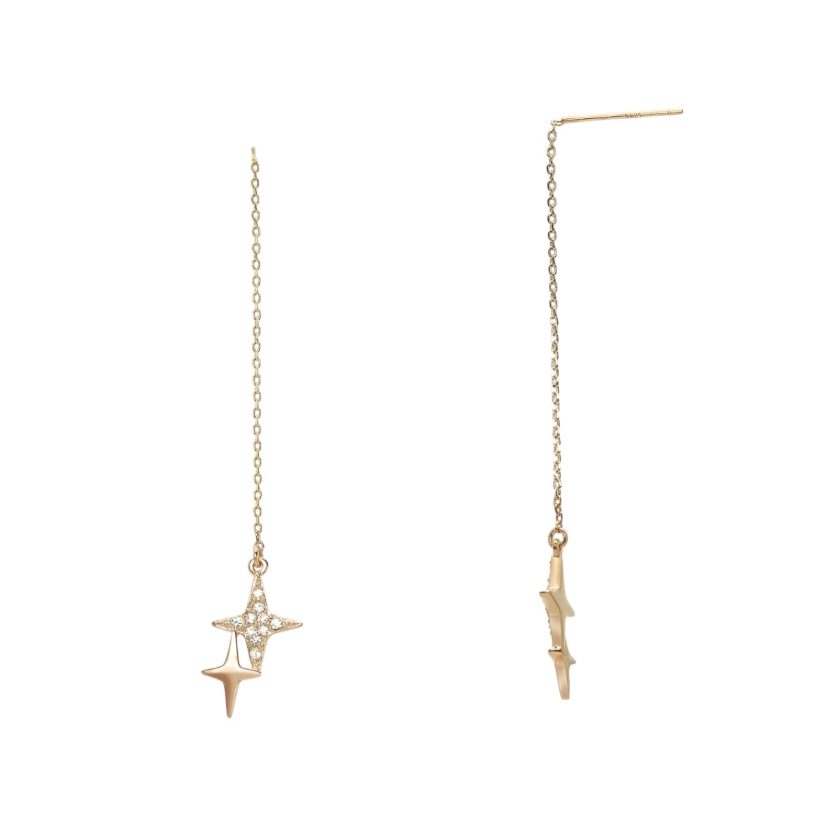 Crystal flakes star ピアス ゴールド商品写真1
